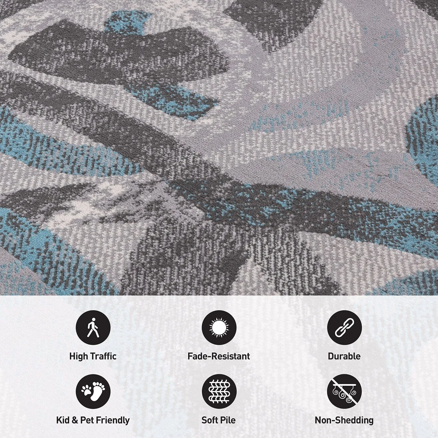 World Rug Gallery Distressed Modern Circles Area Rug