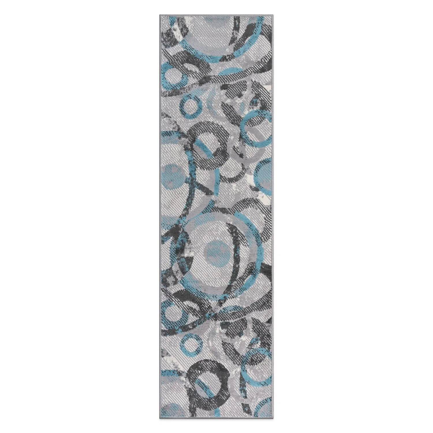 World Rug Gallery Distressed Modern Circles Area Rug