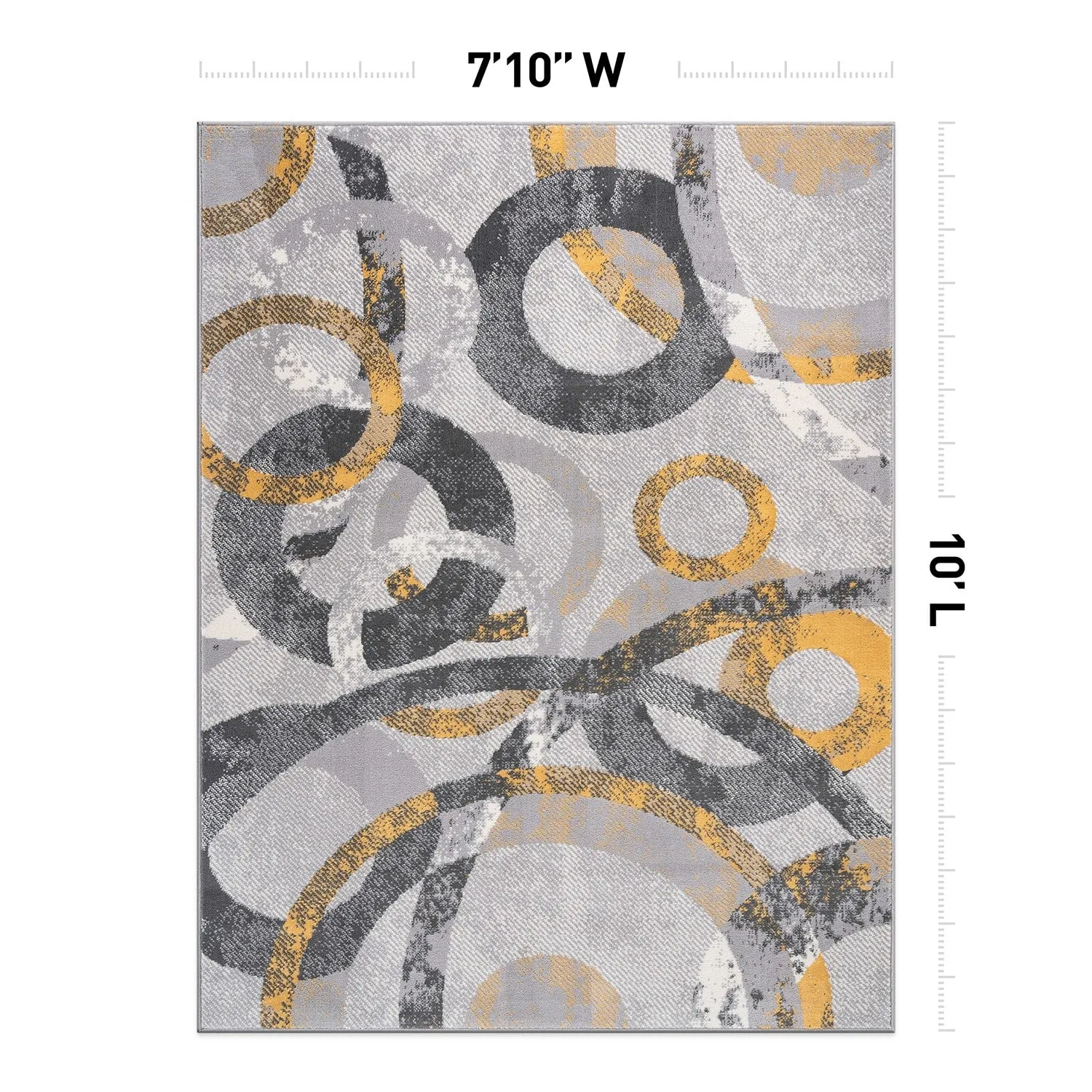World Rug Gallery Distressed Modern Circles Area Rug