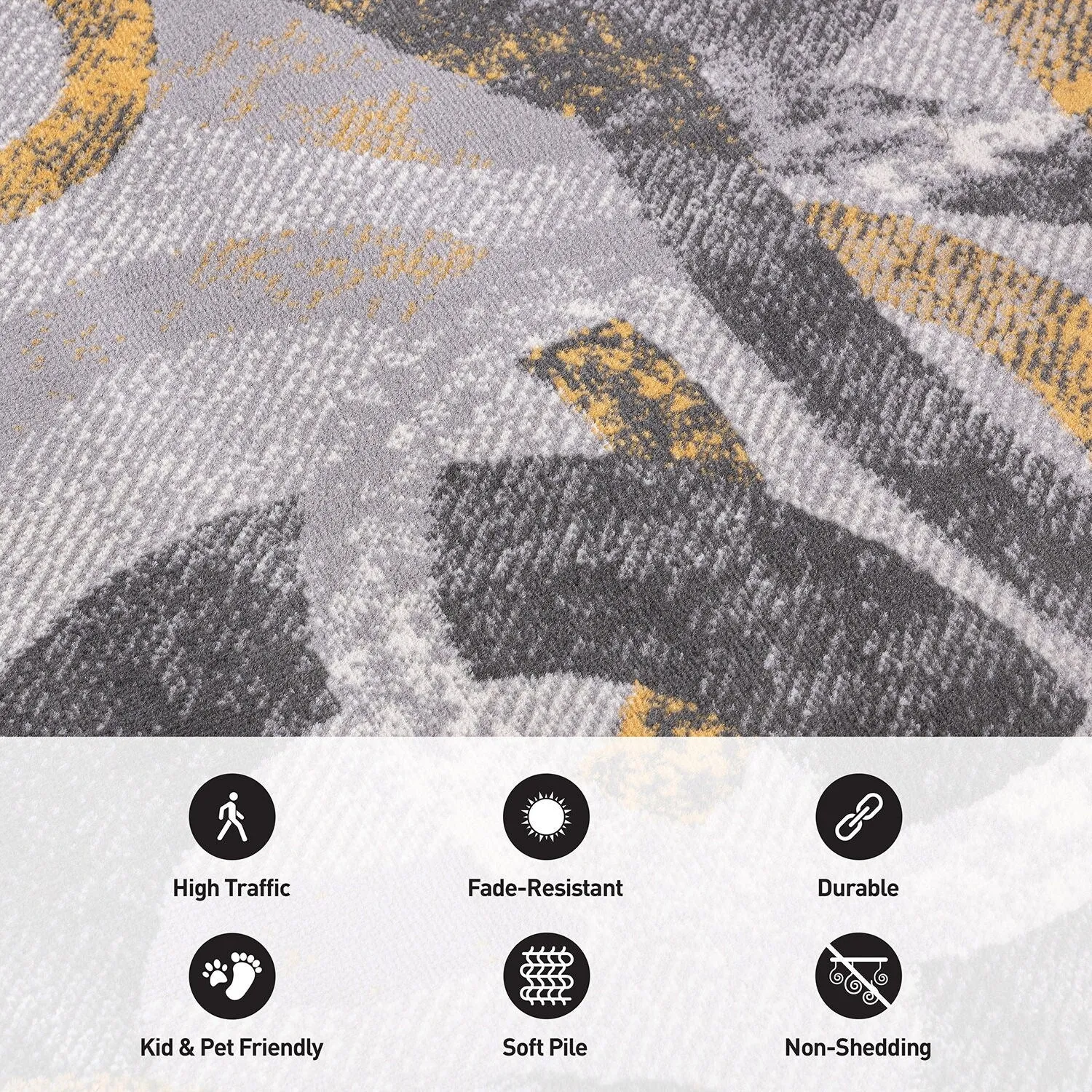 World Rug Gallery Distressed Modern Circles Area Rug
