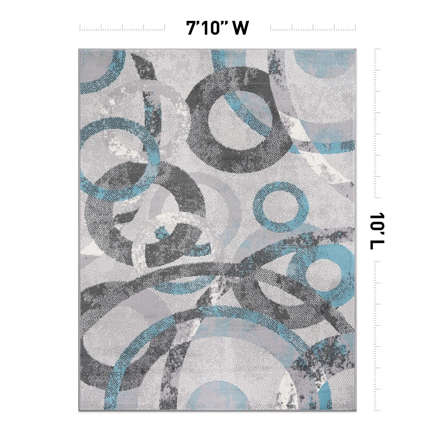 World Rug Gallery Distressed Modern Circles Area Rug