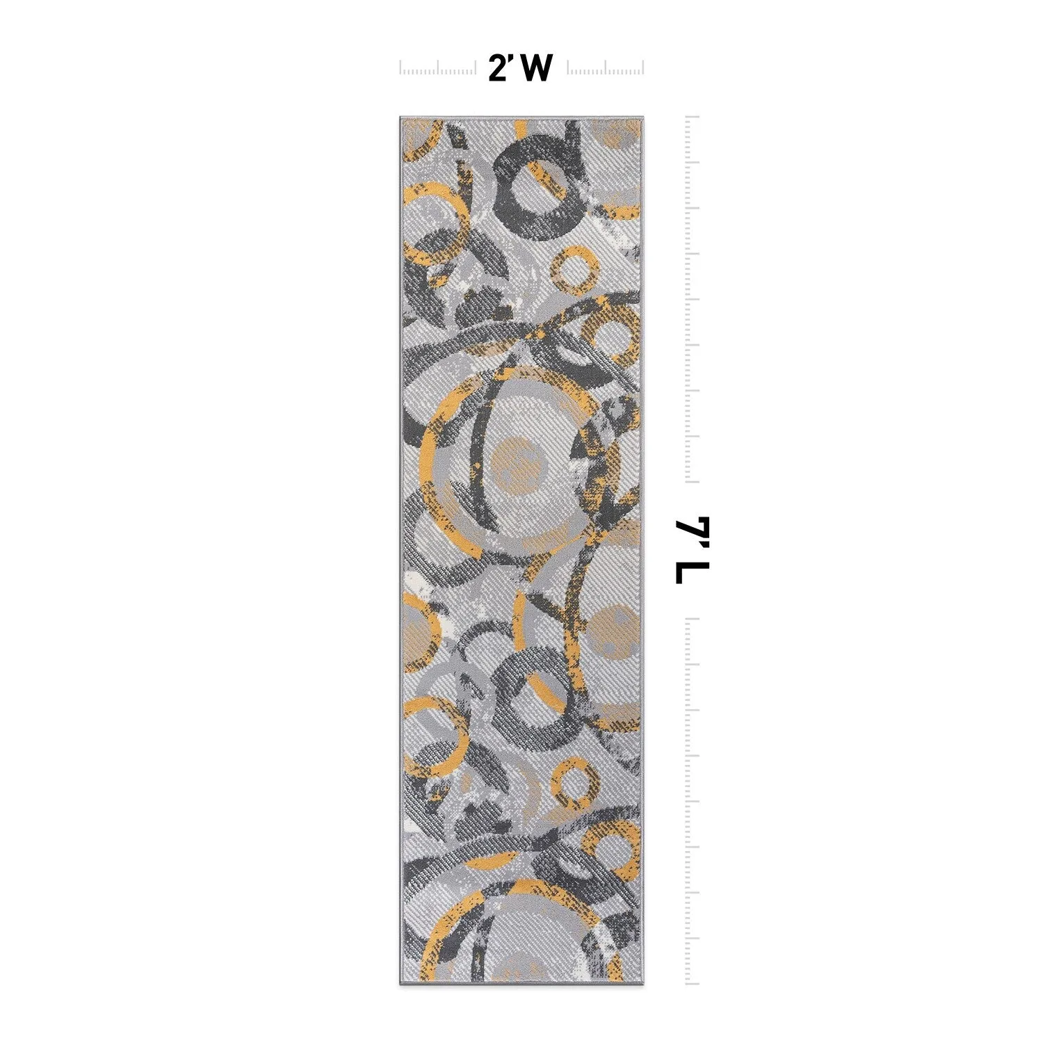 World Rug Gallery Distressed Modern Circles Area Rug