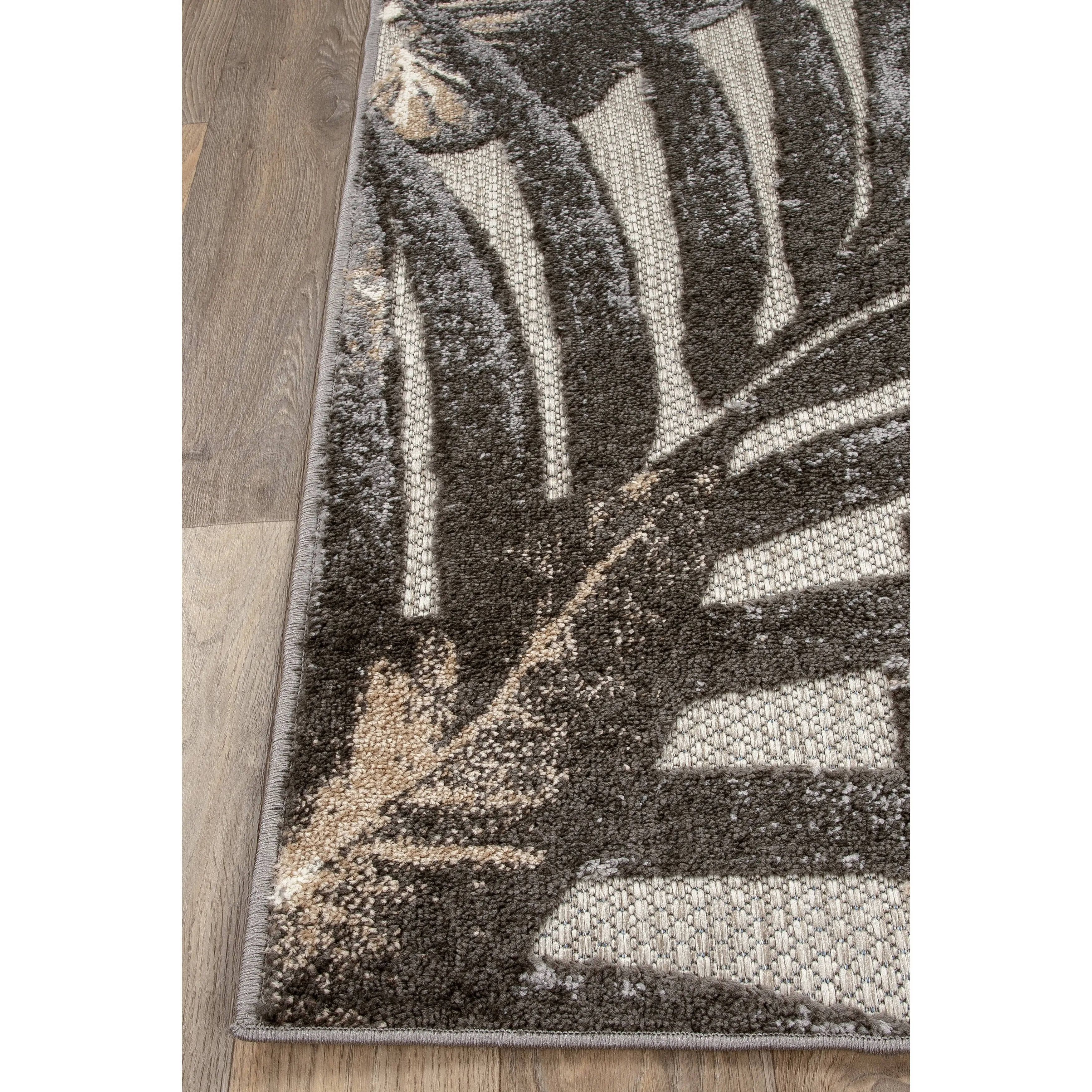 World Rug Gallery Floral Leaves Indoor/Outdoor Area Rug