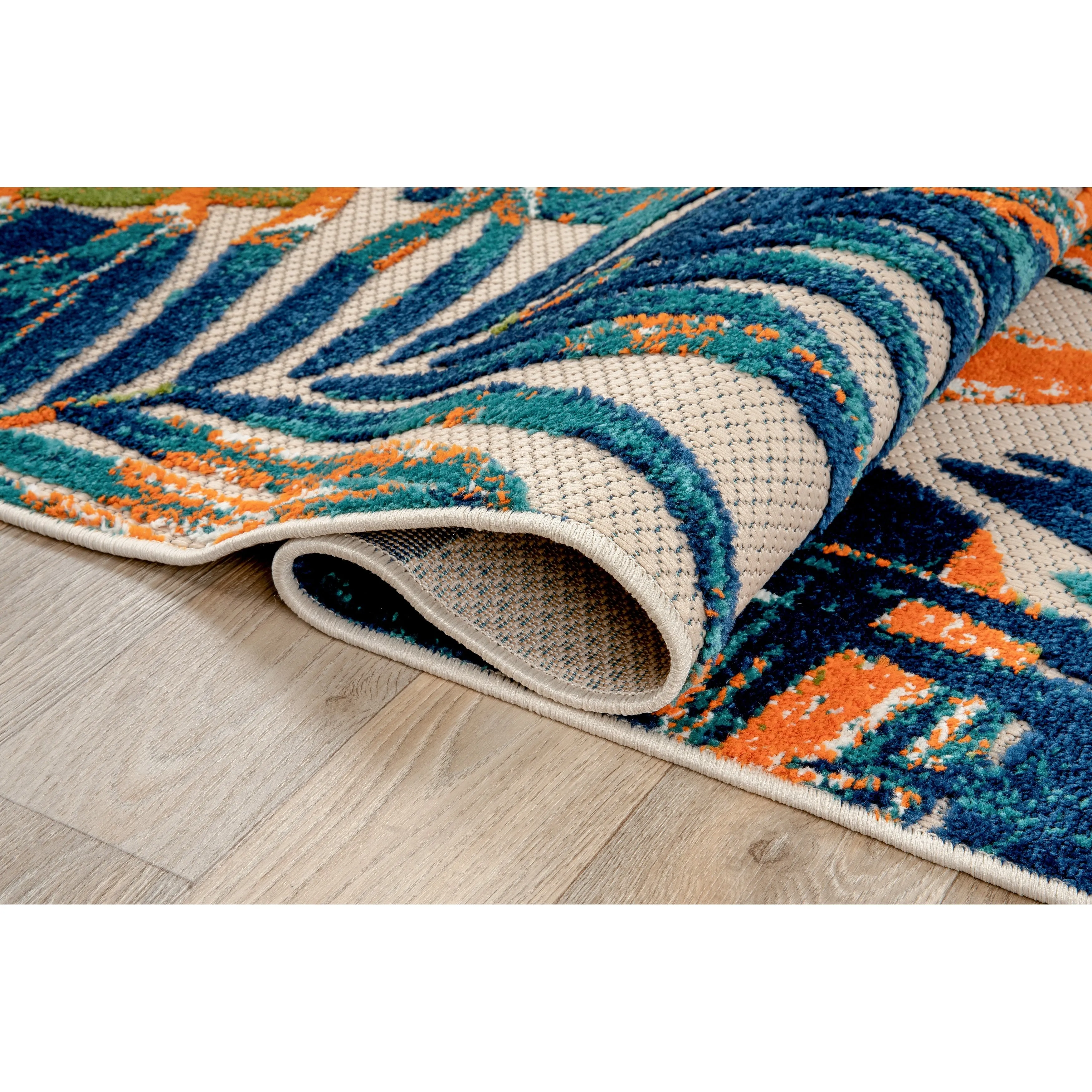 World Rug Gallery Floral Leaves Indoor/Outdoor Area Rug