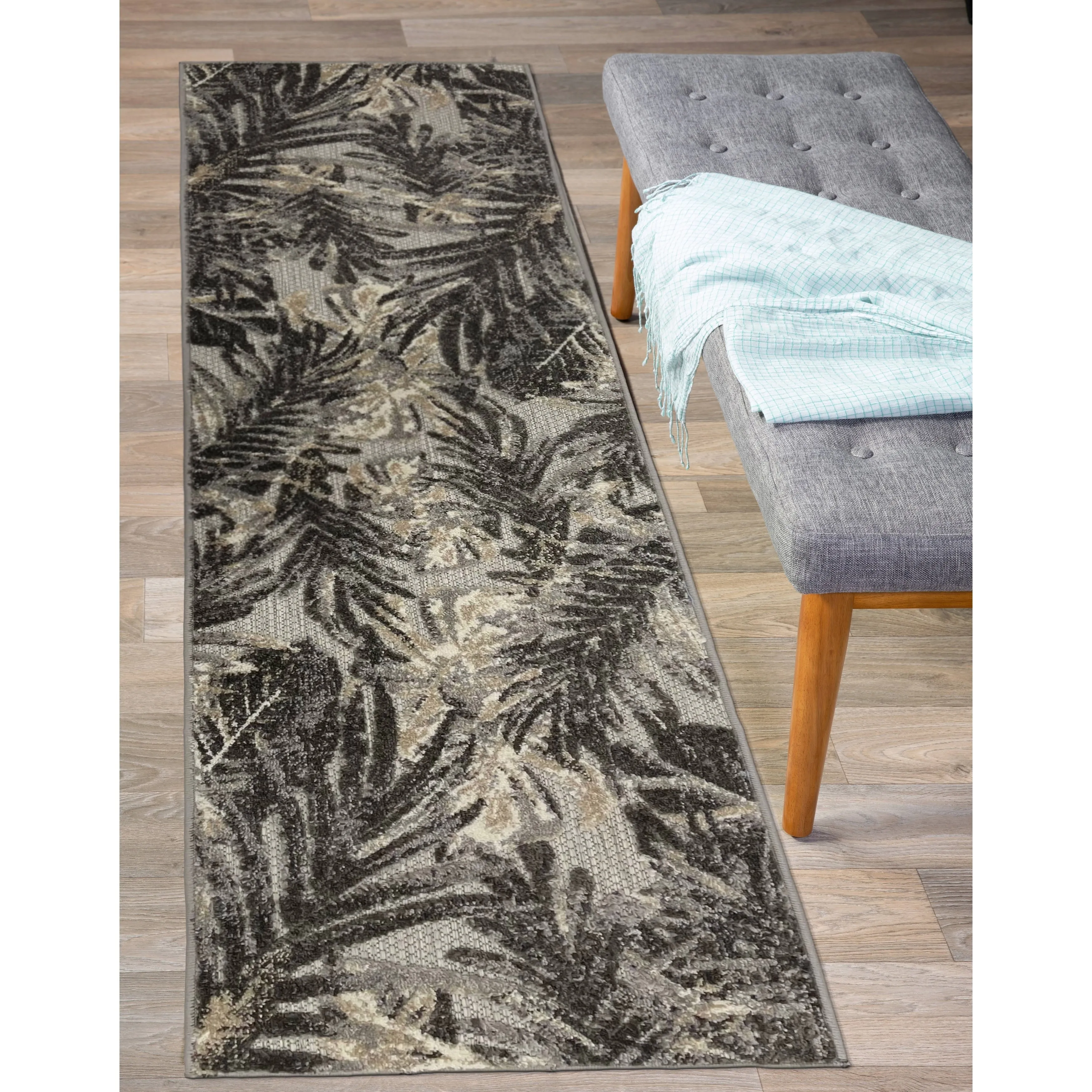 World Rug Gallery Floral Leaves Indoor/Outdoor Area Rug