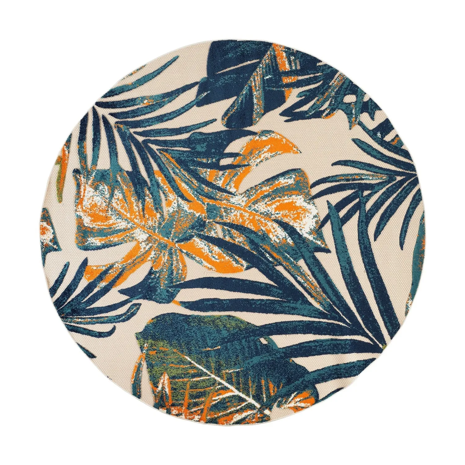 World Rug Gallery Floral Leaves Indoor/Outdoor Area Rug