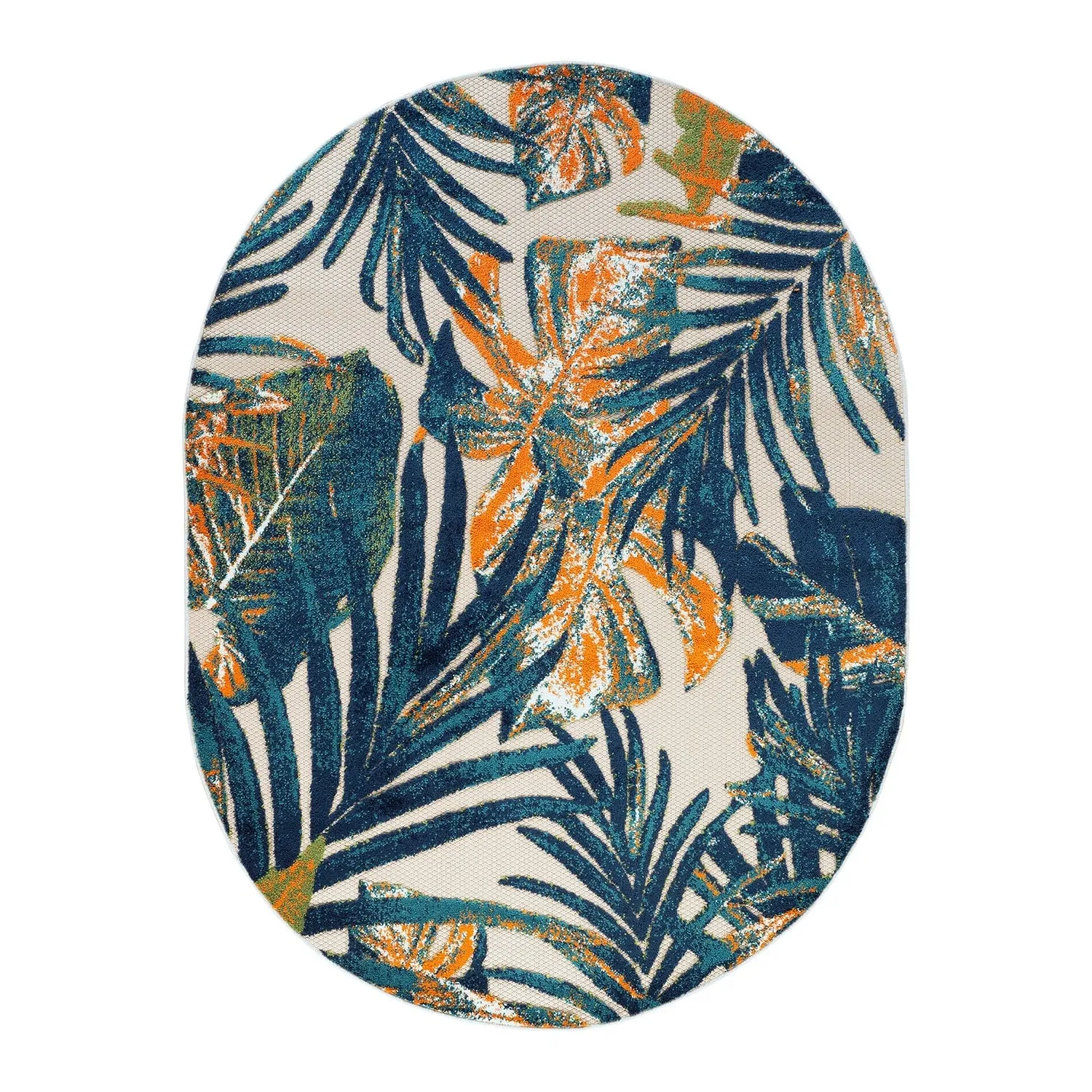 World Rug Gallery Floral Leaves Indoor/Outdoor Area Rug