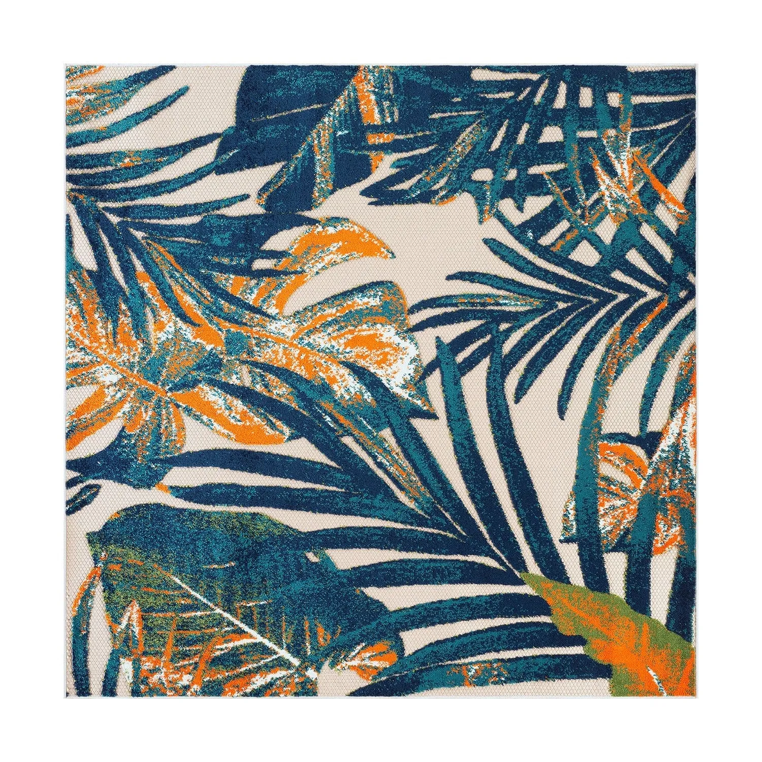 World Rug Gallery Floral Leaves Indoor/Outdoor Area Rug