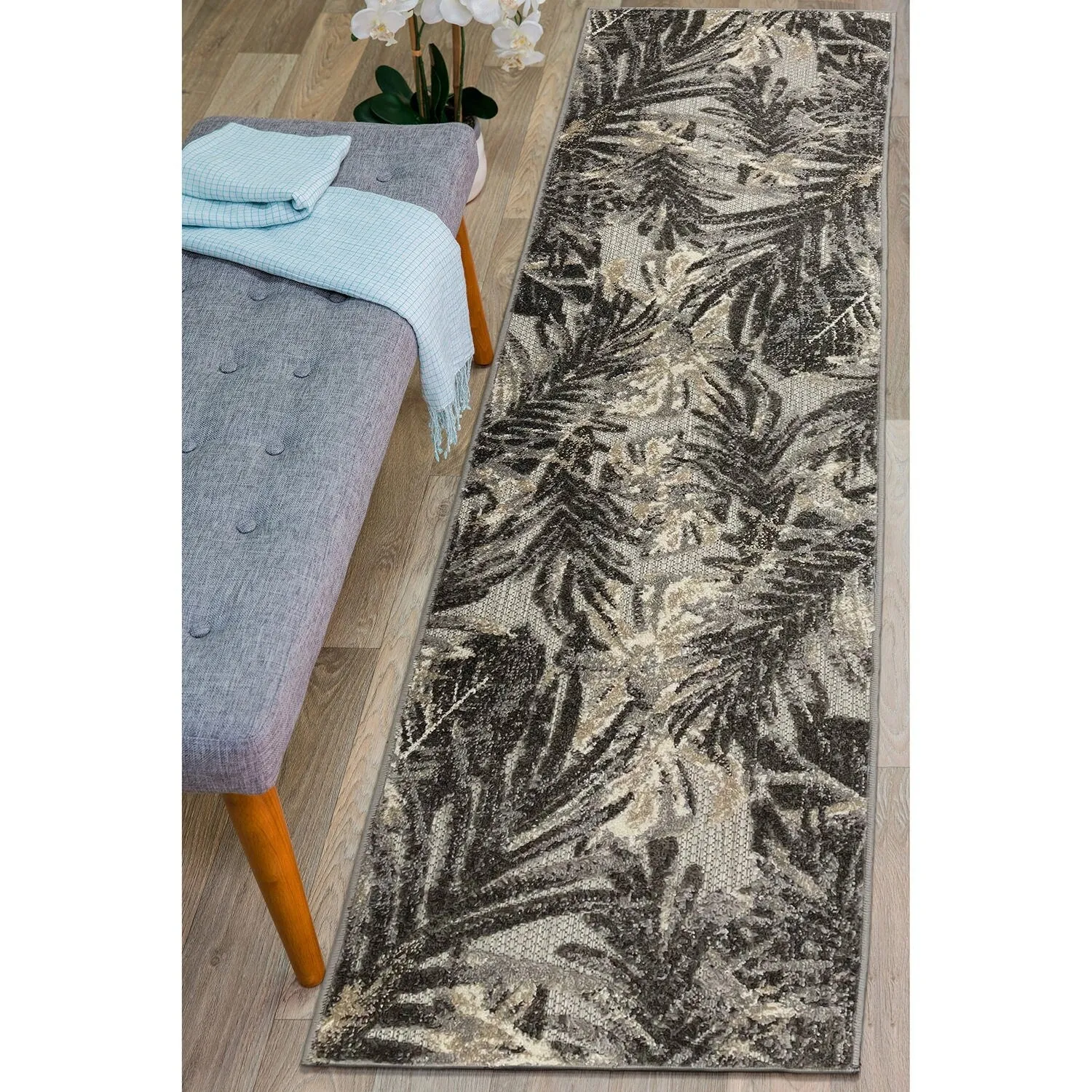 World Rug Gallery Floral Leaves Indoor/Outdoor Area Rug