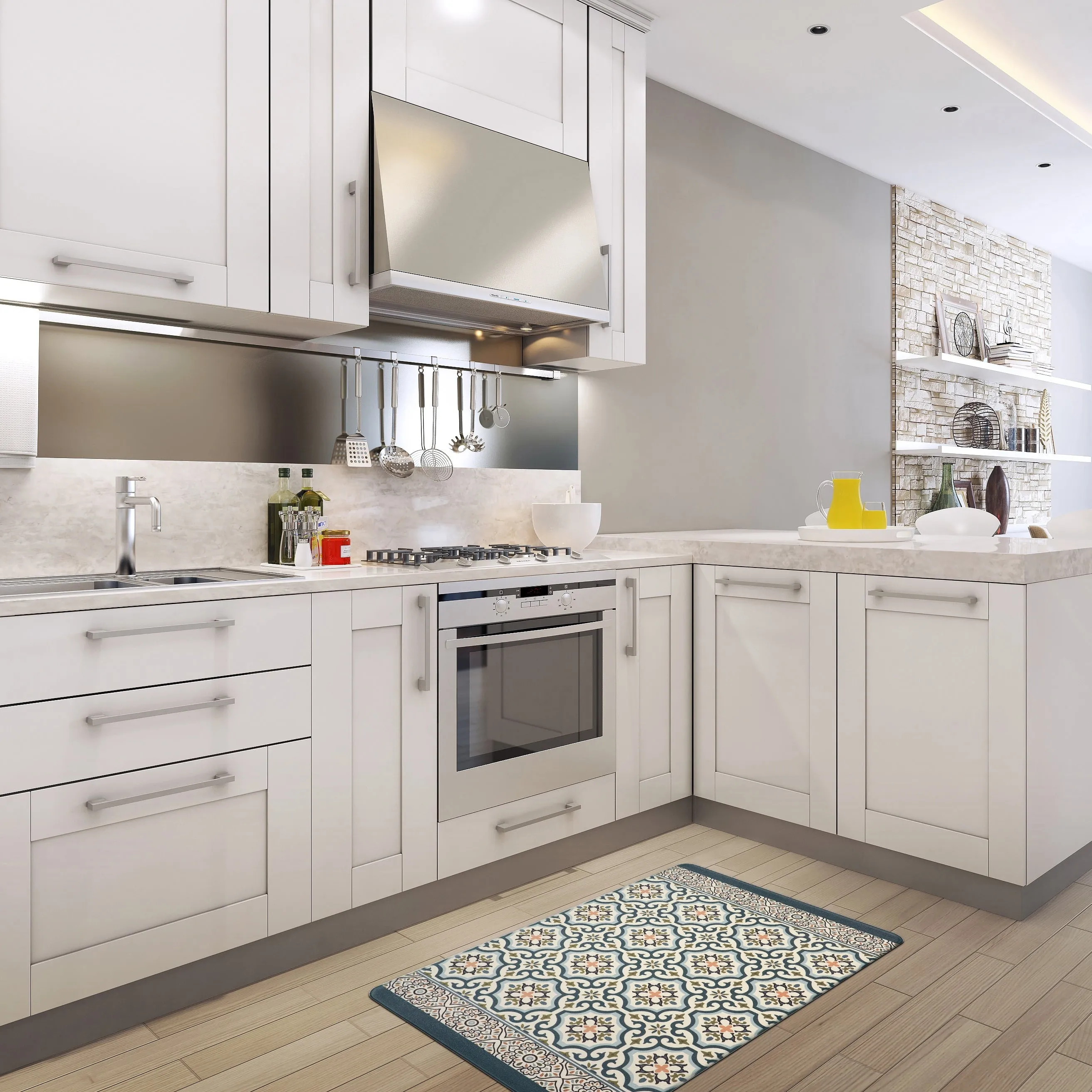 World Rug Gallery Kitchen Durable Anti Fatigue Standing Mat