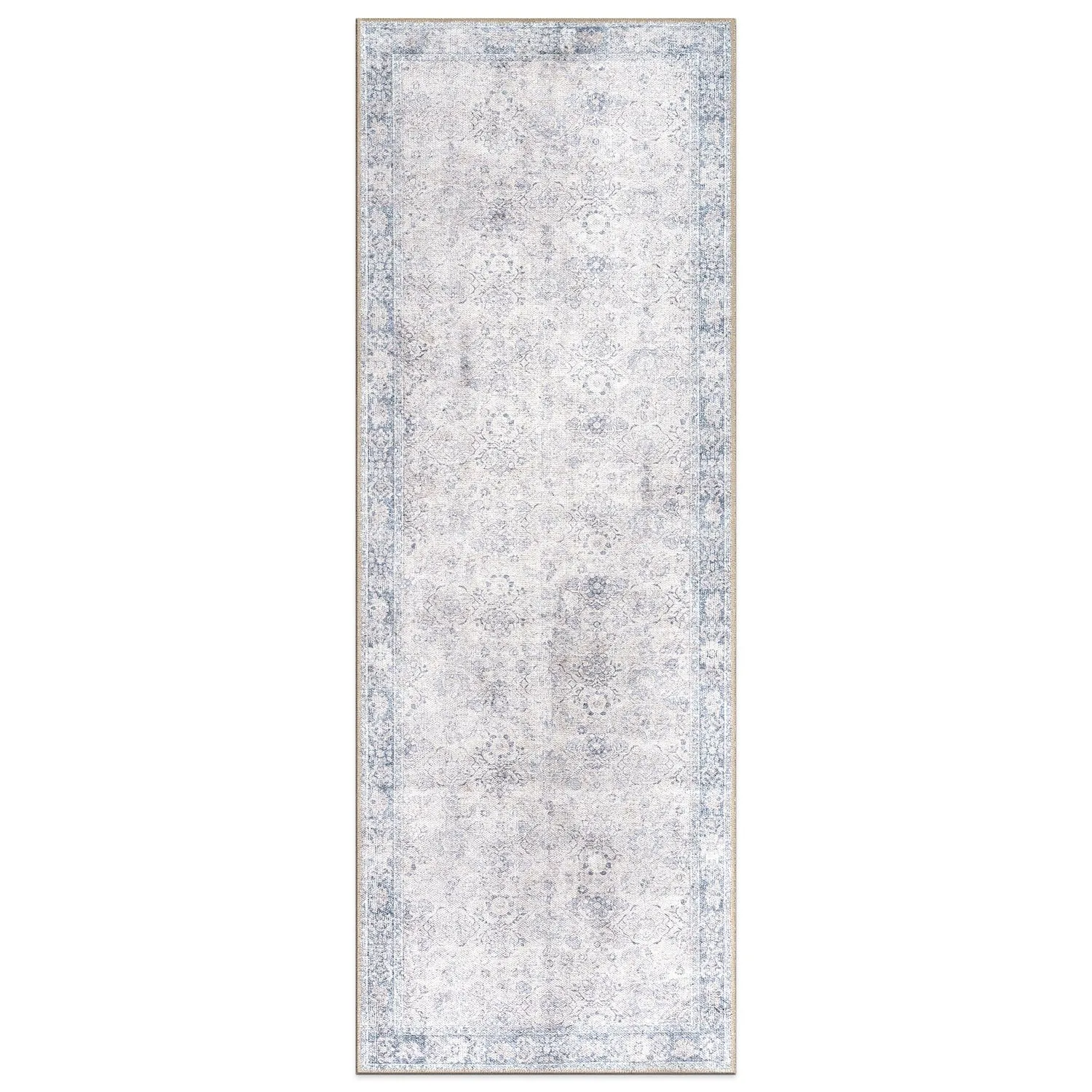 World Rug Gallery Transitional Bordered Vintage Machine Washable Non Slip Area Rug