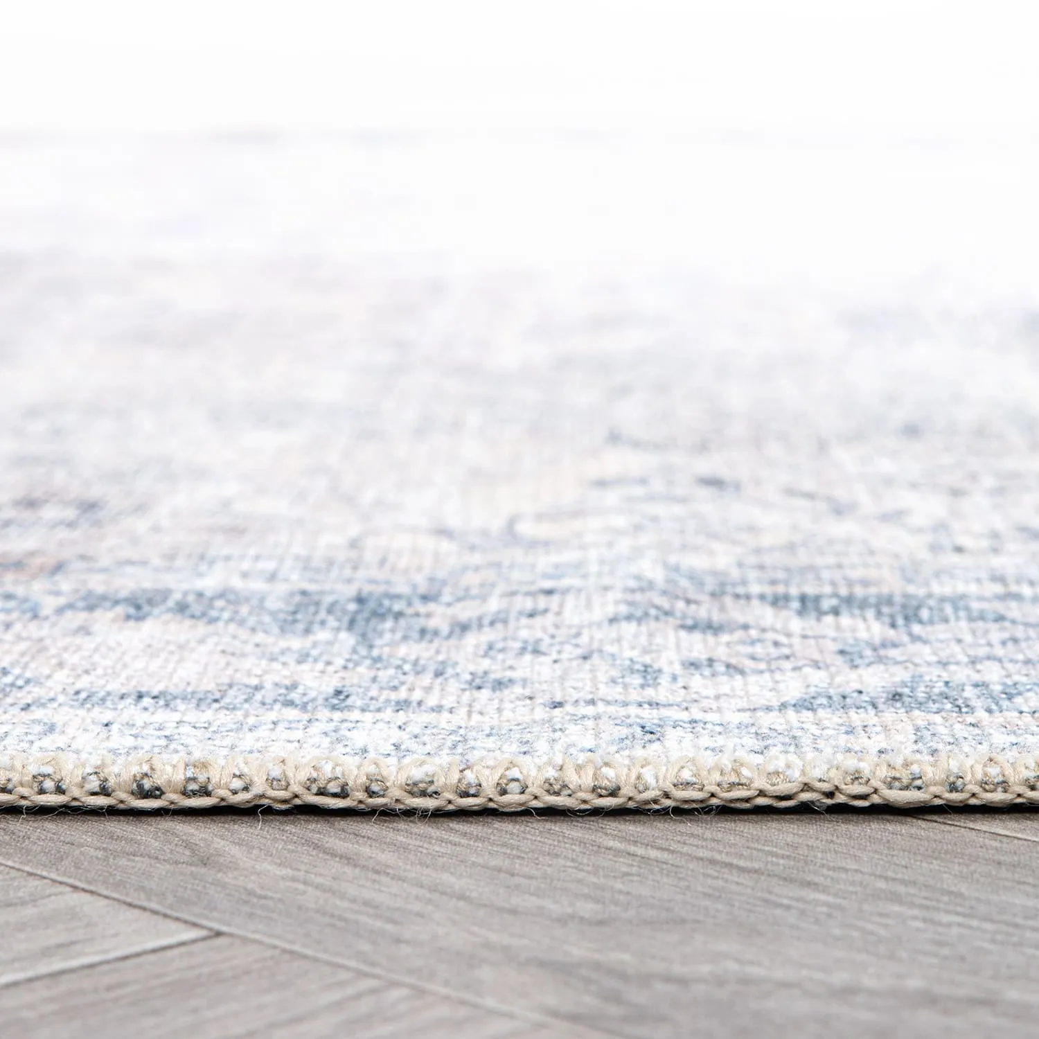 World Rug Gallery Transitional Bordered Vintage Machine Washable Non Slip Area Rug