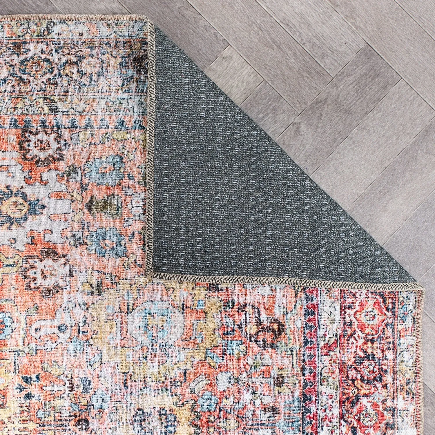 World Rug Gallery Transitional Distressed Machine Washable Non Slip Area Rug
