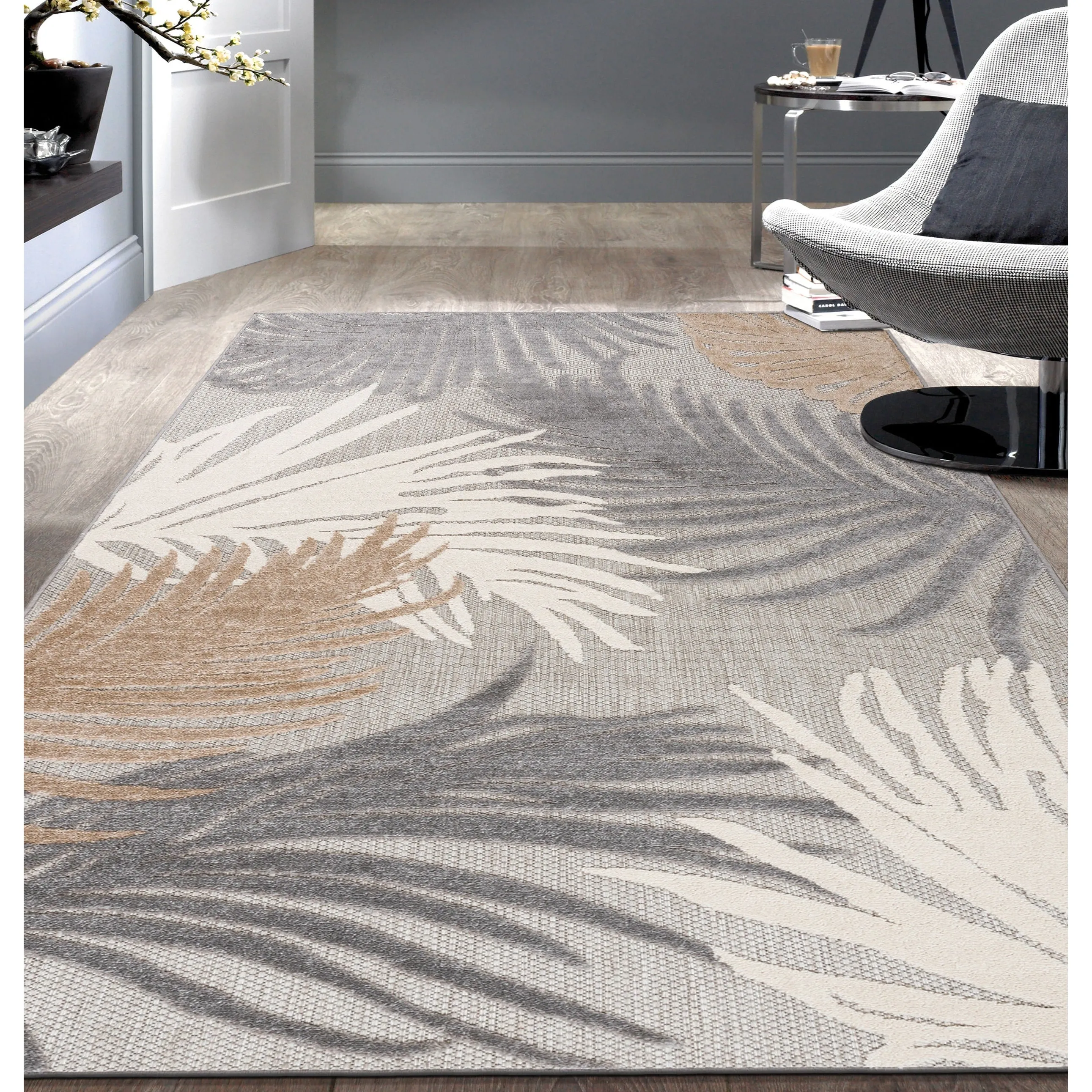 World Rug Gallery Tropical Floral Indoor/Outdoor Area Rug