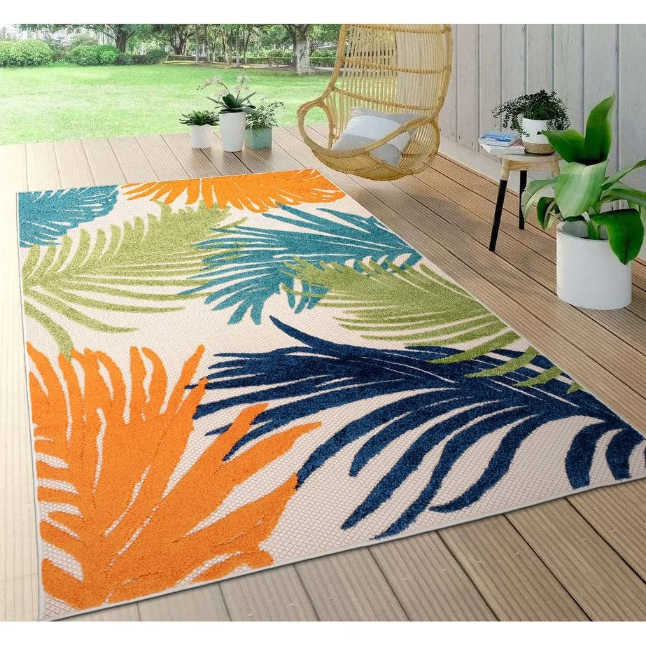 World Rug Gallery Tropical Floral Indoor/Outdoor Area Rug