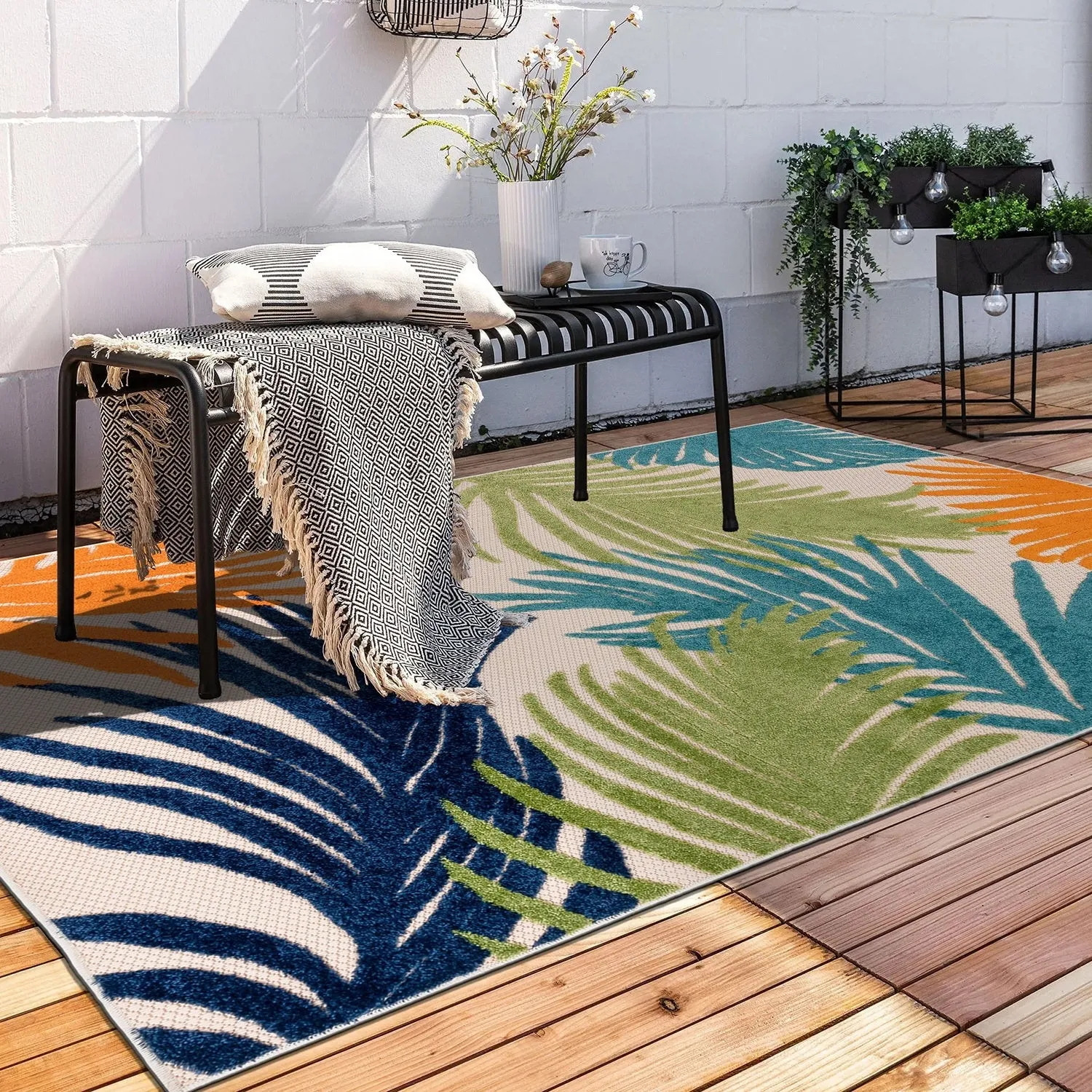 World Rug Gallery Tropical Floral Indoor/Outdoor Area Rug