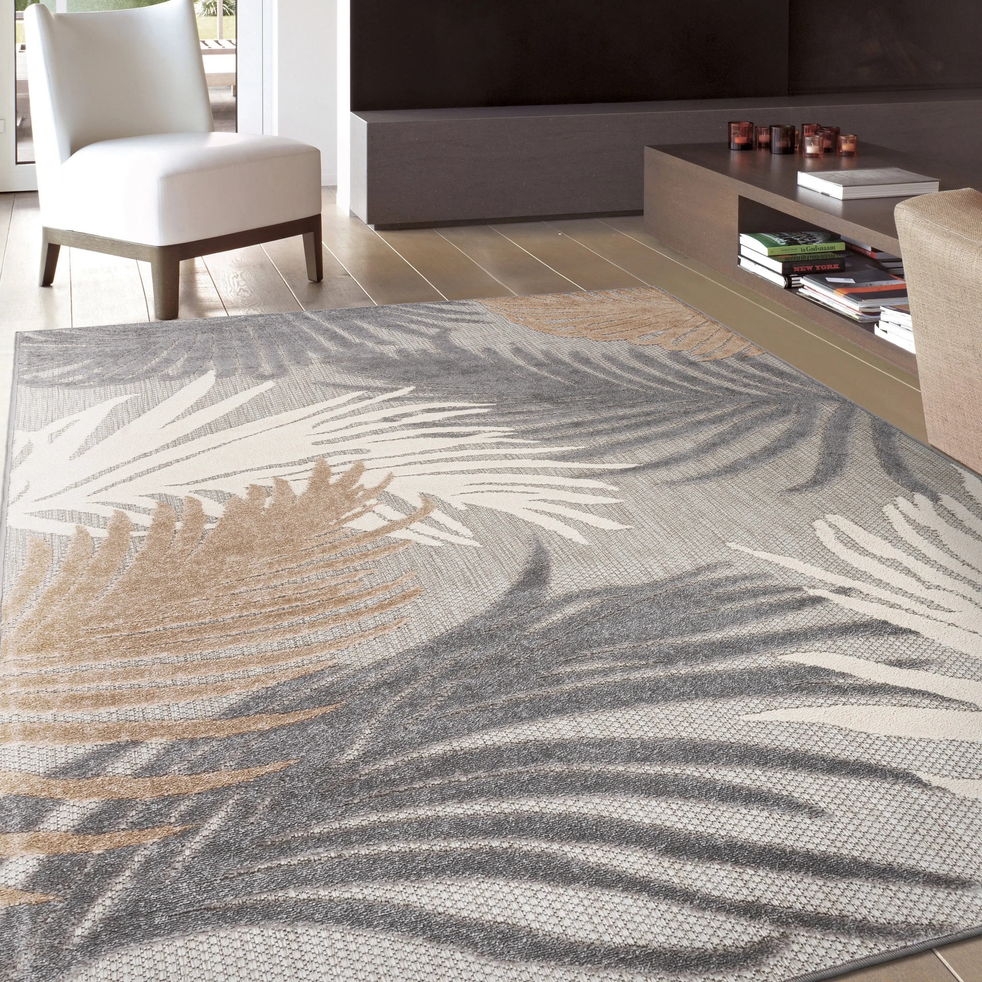 World Rug Gallery Tropical Floral Indoor/Outdoor Area Rug