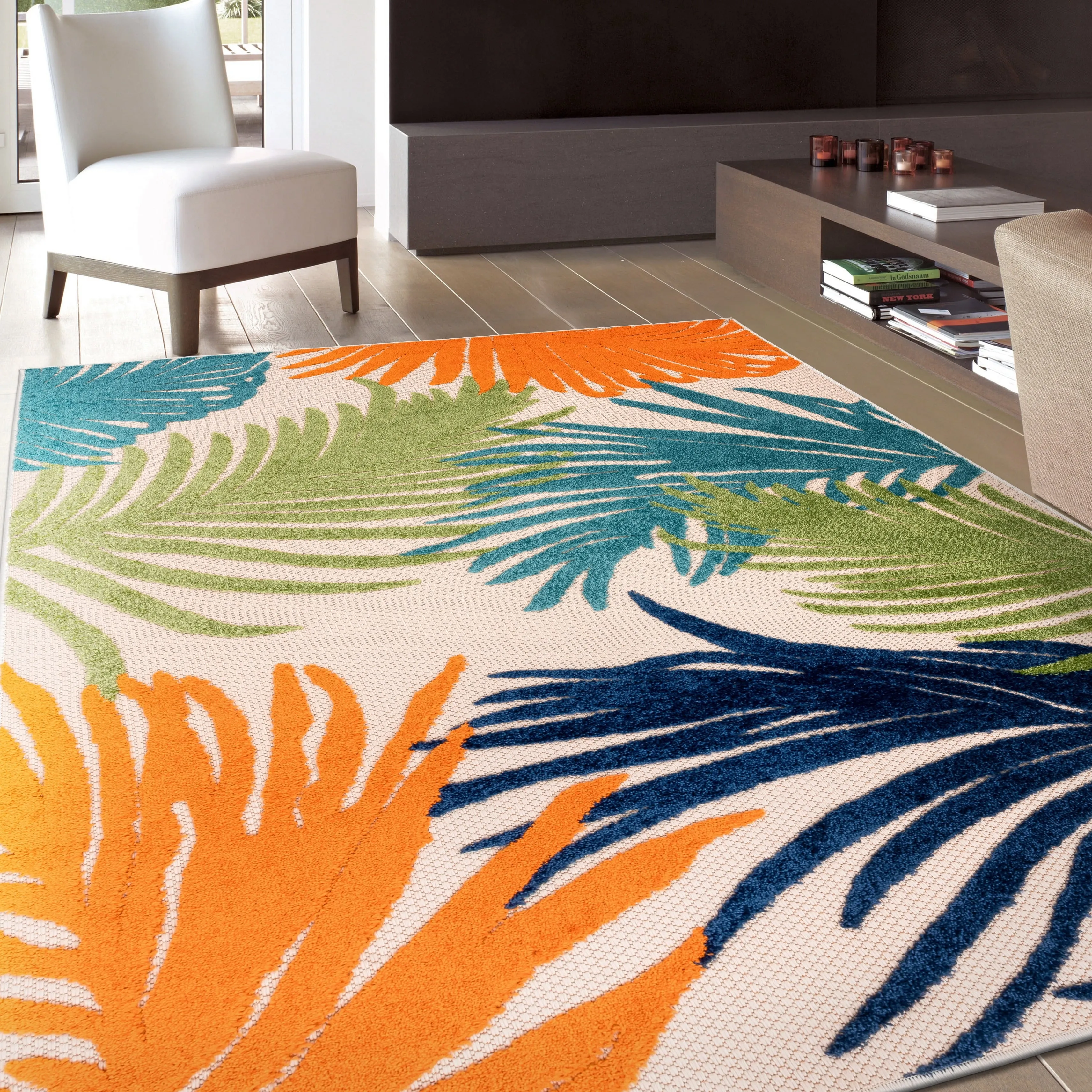 World Rug Gallery Tropical Floral Indoor/Outdoor Area Rug