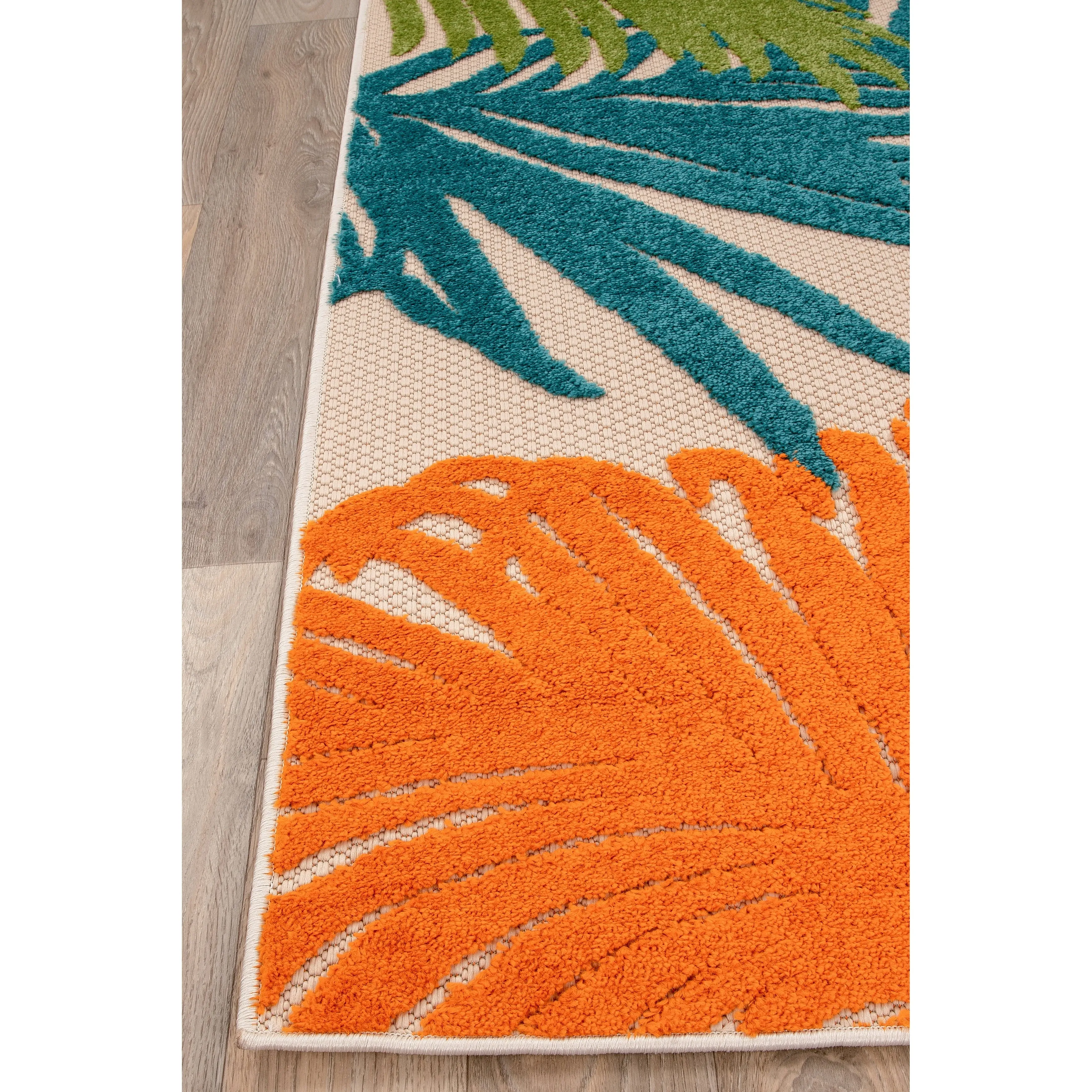 World Rug Gallery Tropical Floral Indoor/Outdoor Area Rug