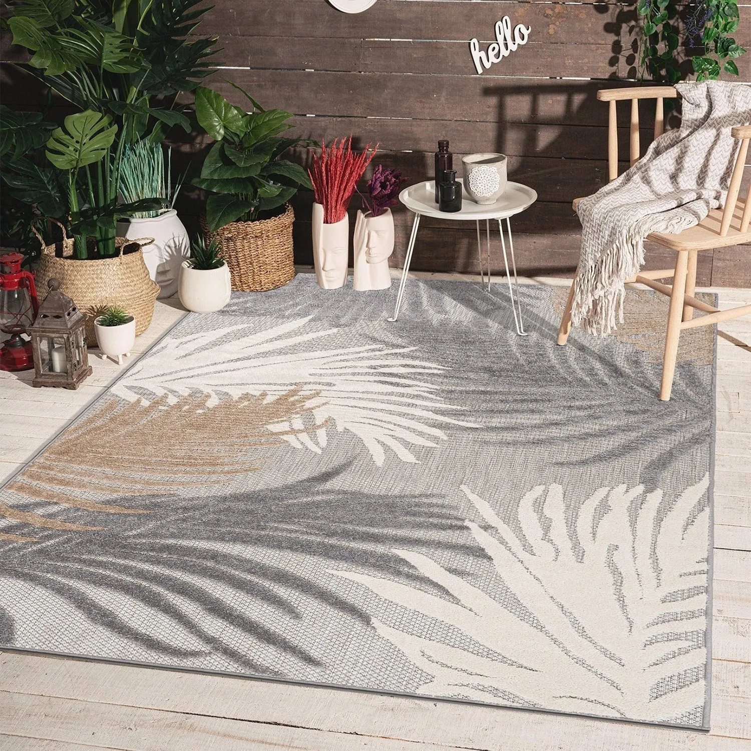 World Rug Gallery Tropical Floral Indoor/Outdoor Area Rug