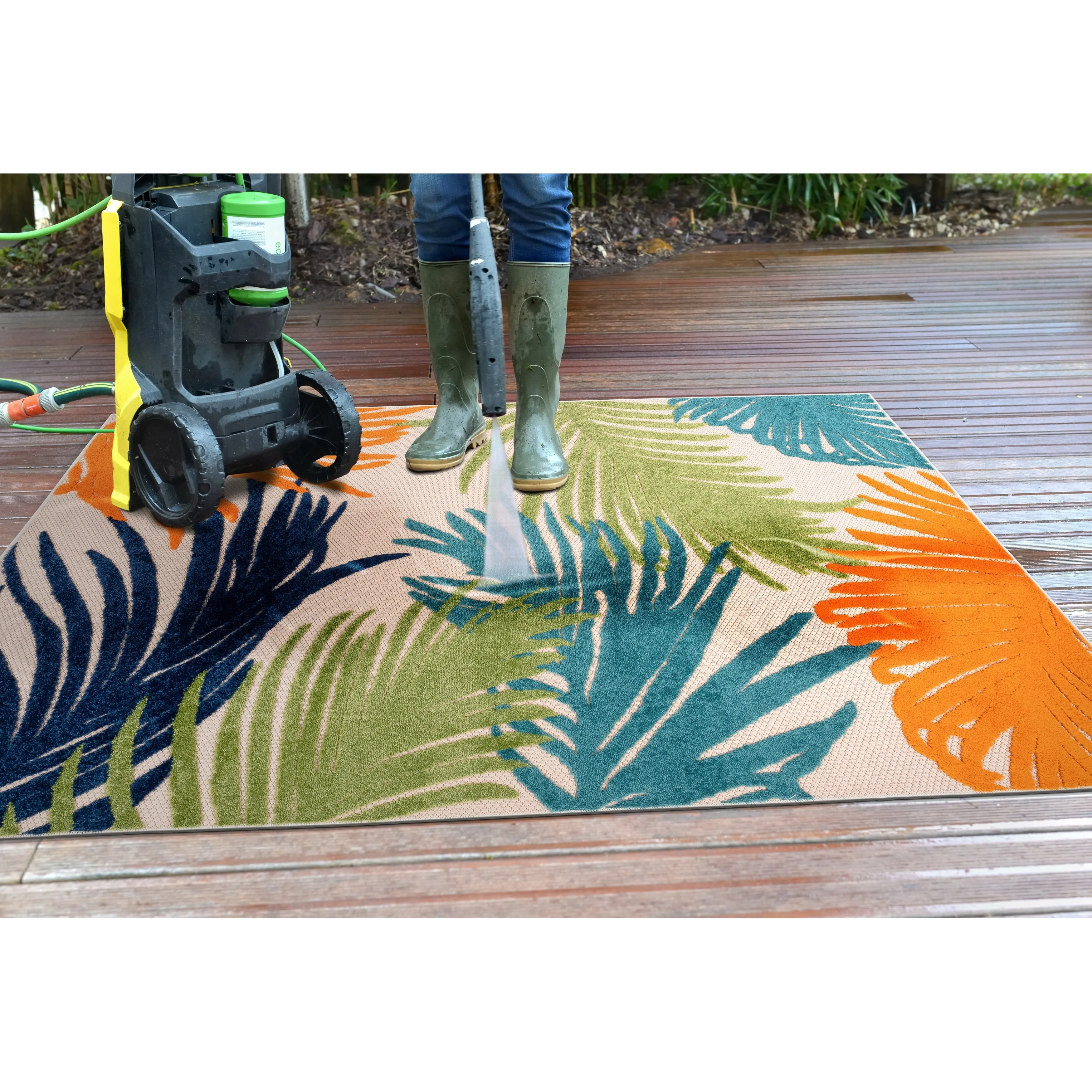 World Rug Gallery Tropical Floral Indoor/Outdoor Area Rug