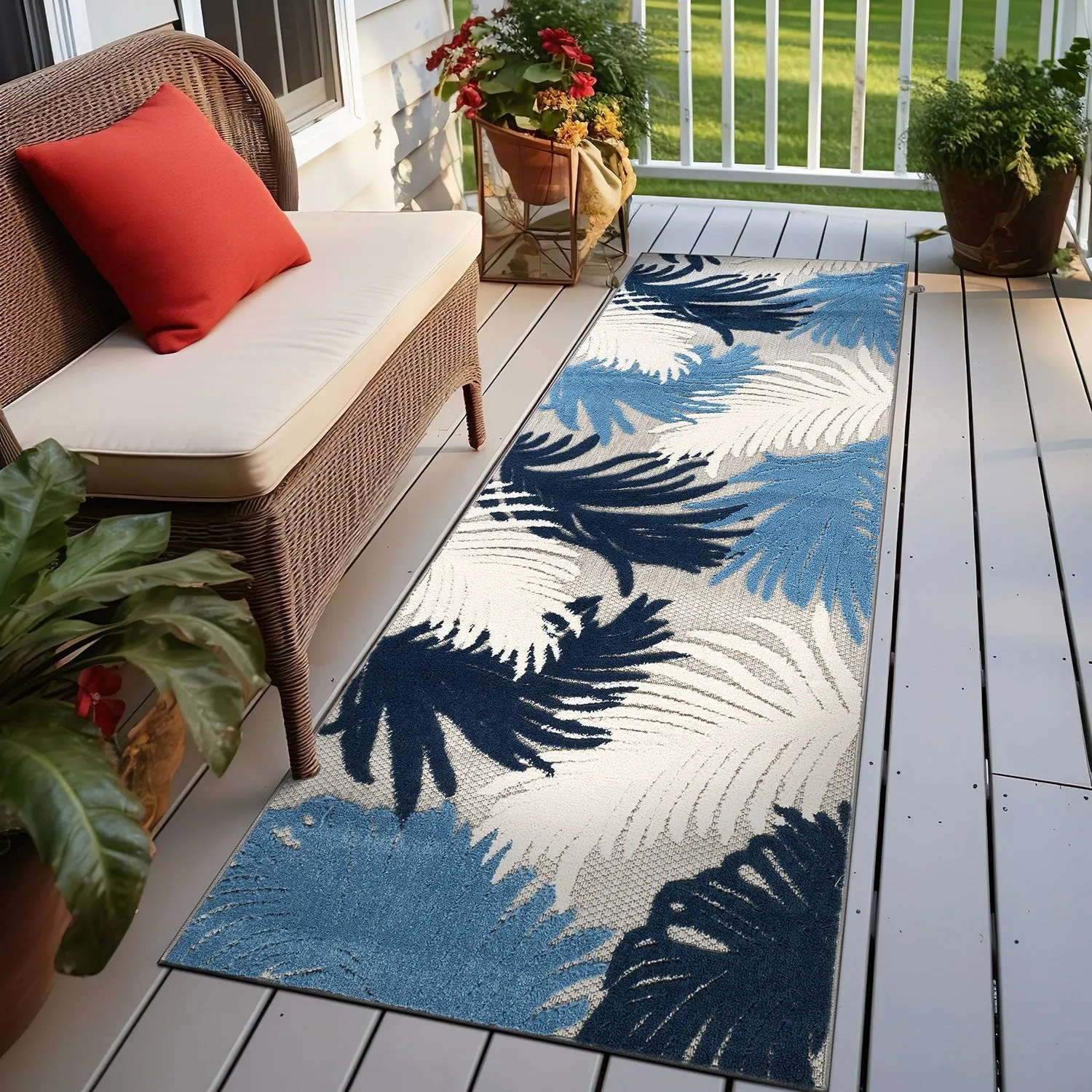 World Rug Gallery Tropical Floral Indoor/Outdoor Area Rug