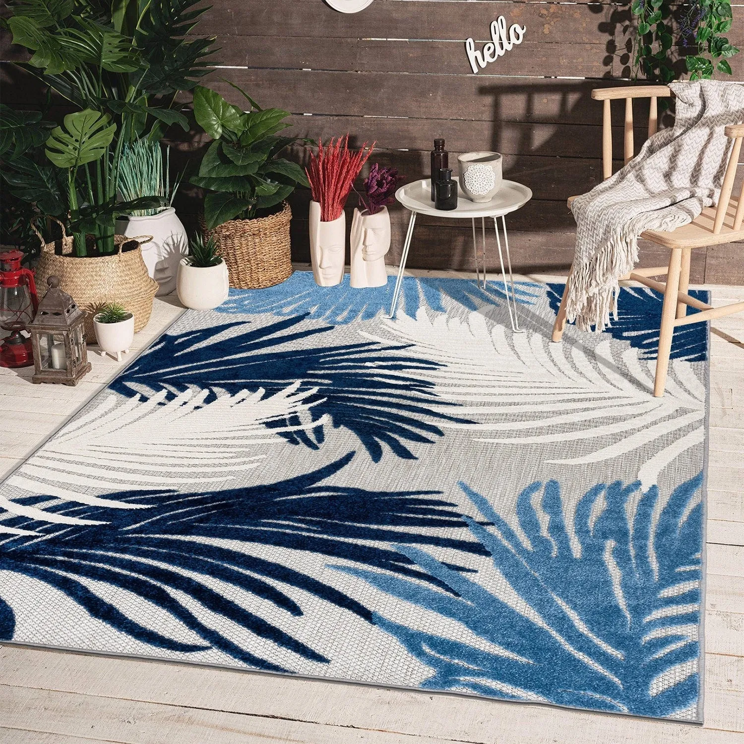 World Rug Gallery Tropical Floral Indoor/Outdoor Area Rug