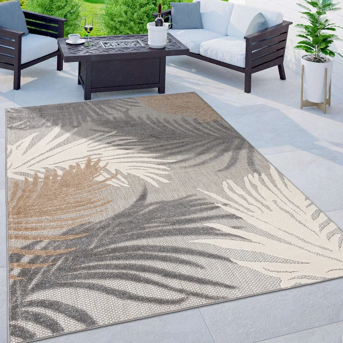 World Rug Gallery Tropical Floral Indoor/Outdoor Area Rug