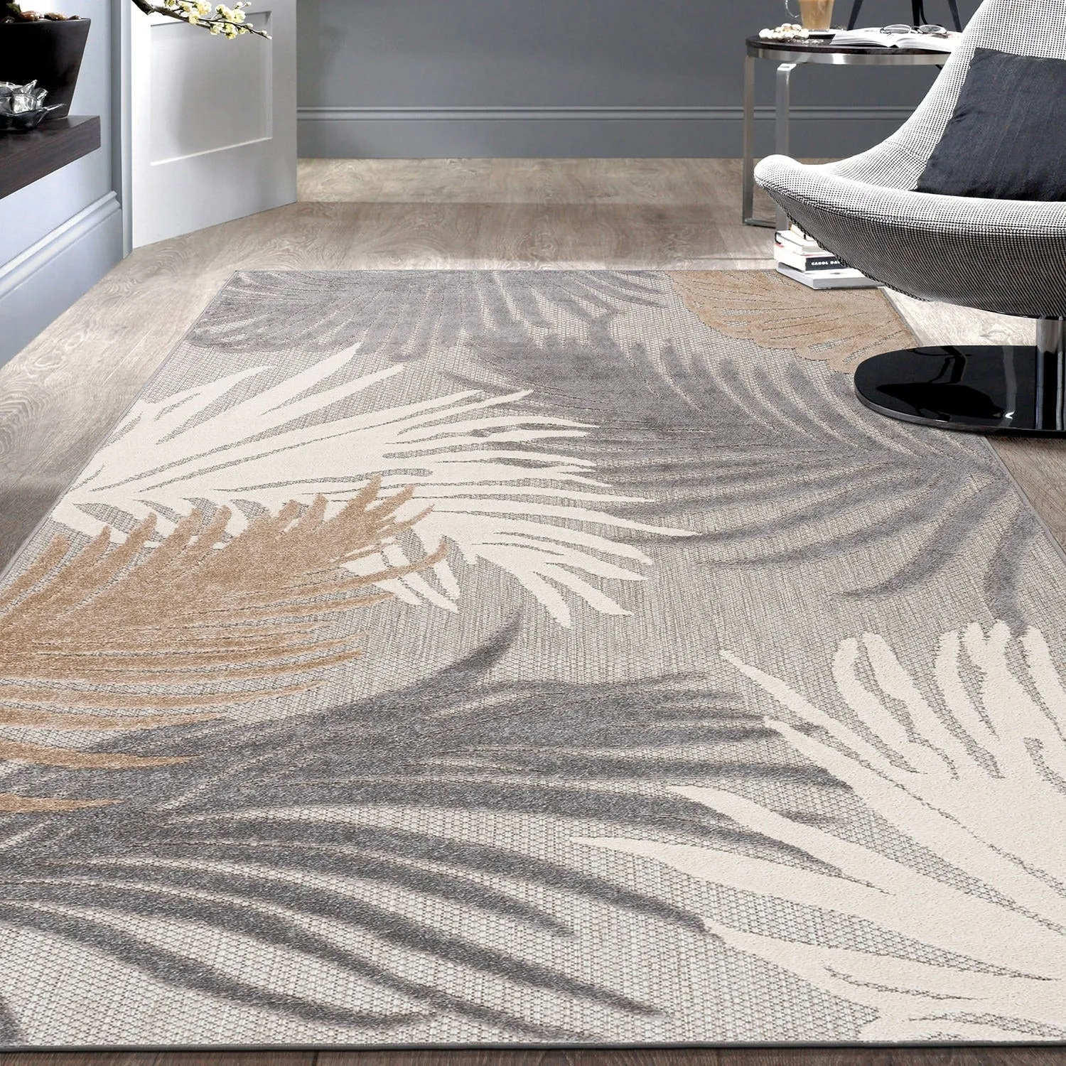 World Rug Gallery Tropical Floral Indoor/Outdoor Area Rug