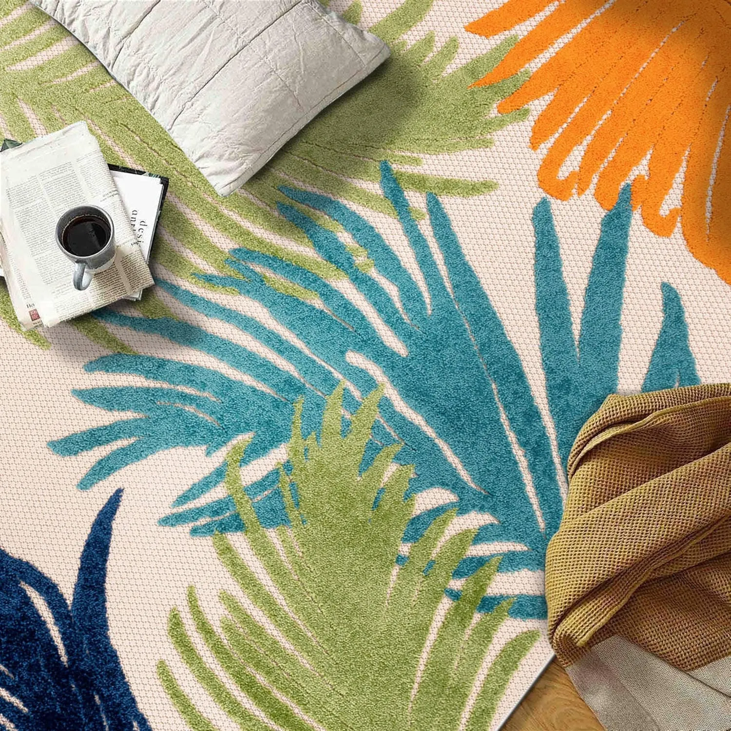 World Rug Gallery Tropical Floral Indoor/Outdoor Area Rug